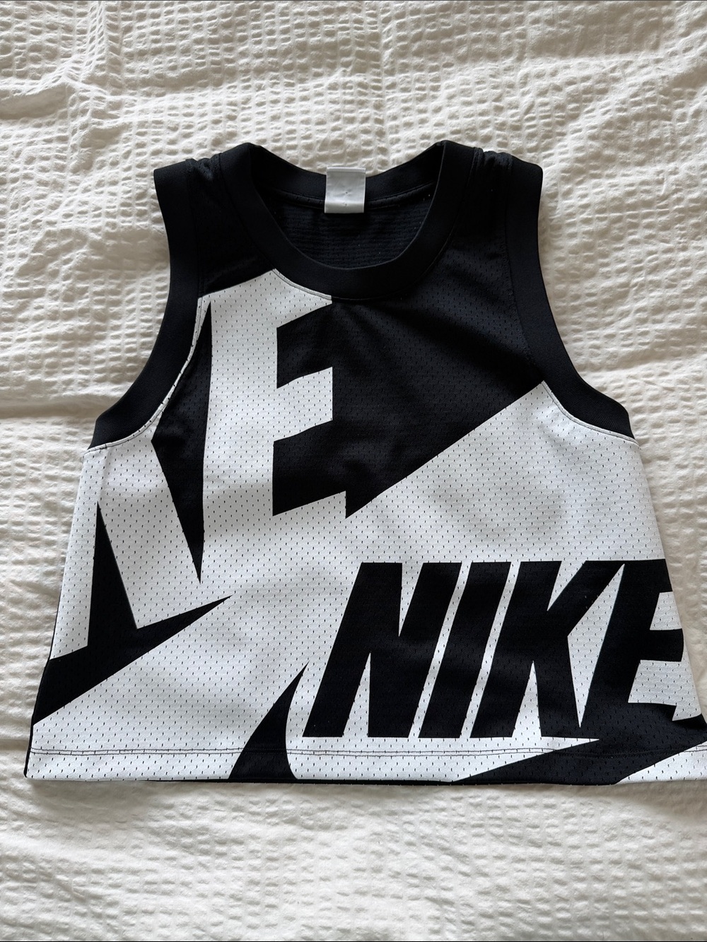 Nike Air Black and White Graphic Crop Tank Top/Jersey